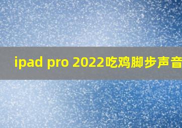 ipad pro 2022吃鸡脚步声音小